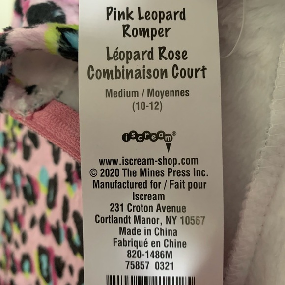 Cozy Pink Leopard Romper/PJs kids M - Picture 4 of 9
